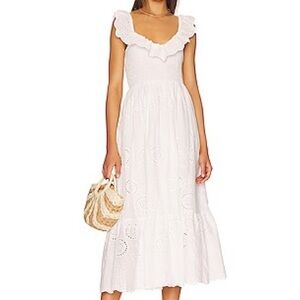 Astr cottage dress white eyelet